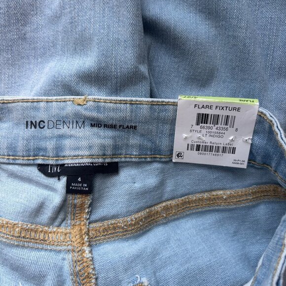 I.N.C. International Concepts Women's Mid-Rise Destructed Flare-Leg Jeans NWT - Picture 9 of 9